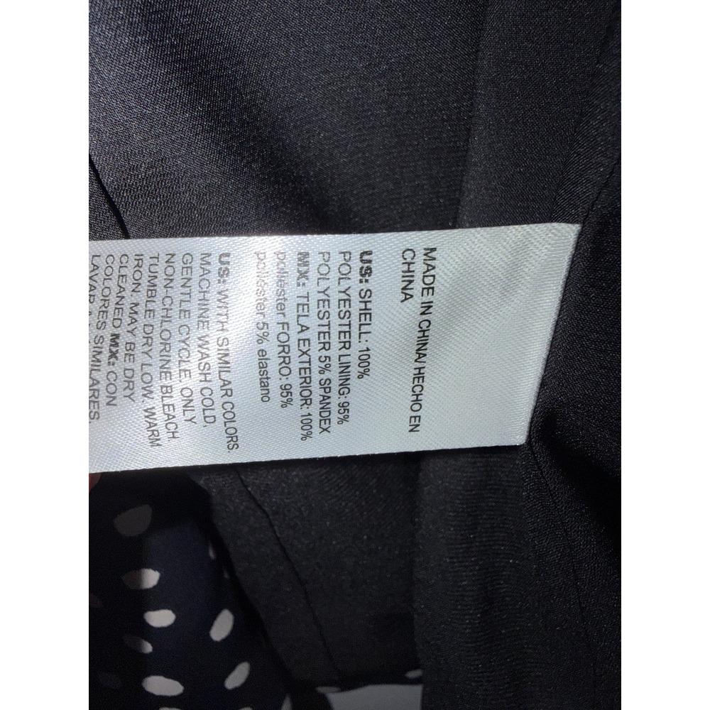 Chico's NWT Polka Dot Ruched Sleeve Blazer Open Front Black Cream Size 4 US 20 - Picture 4 of 6